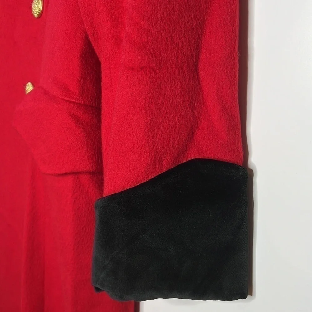 Loro Piana Sz 10 For Saks Fifth Ave Long Red Lambswool Coat